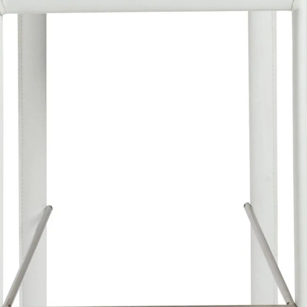 Set of Two 30" White Steel Low Back Bar Height Bar Chairs Homeroots Living Room