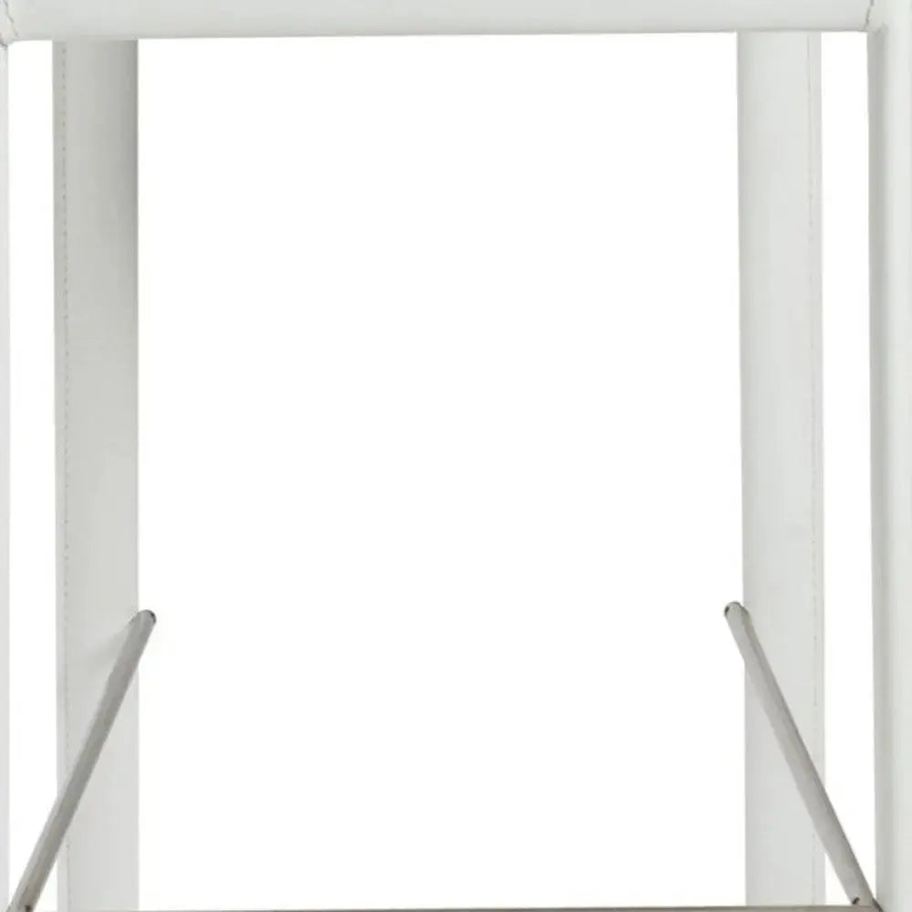 Set of Two 30" White Steel Low Back Bar Height Bar Chairs Homeroots Living Room