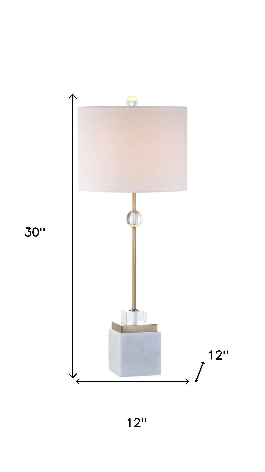 Set of Two 30" White Table Lamps With Drum Shades Homeroots Lighting