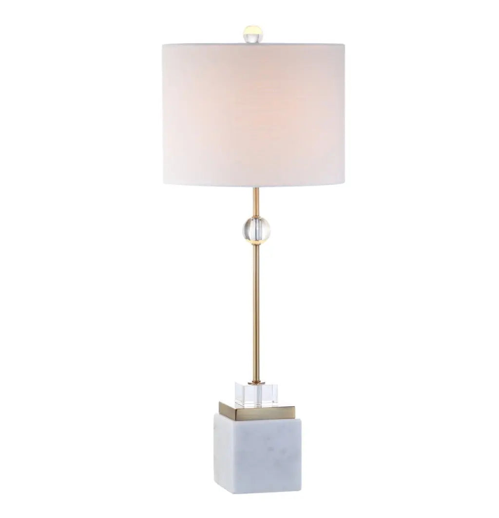 Set of Two 30" White Table Lamps With Drum Shades Homeroots Lighting