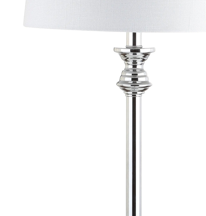 Set of Two 33" Silver Table Lamps With Drum Shades Homeroots Lighting