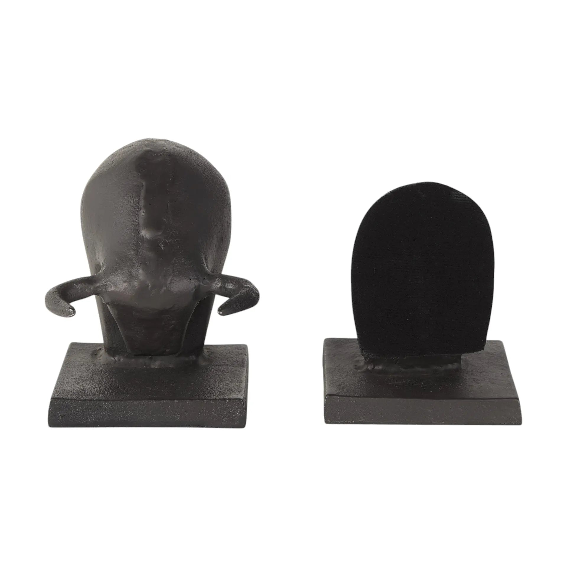 Set of Two 6" Black Metal Bull Decorative Bookends Homeroots Home Decor