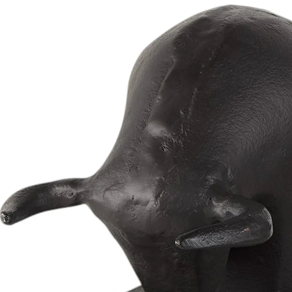 Set of Two 6" Black Metal Bull Decorative Bookends Homeroots Home Decor