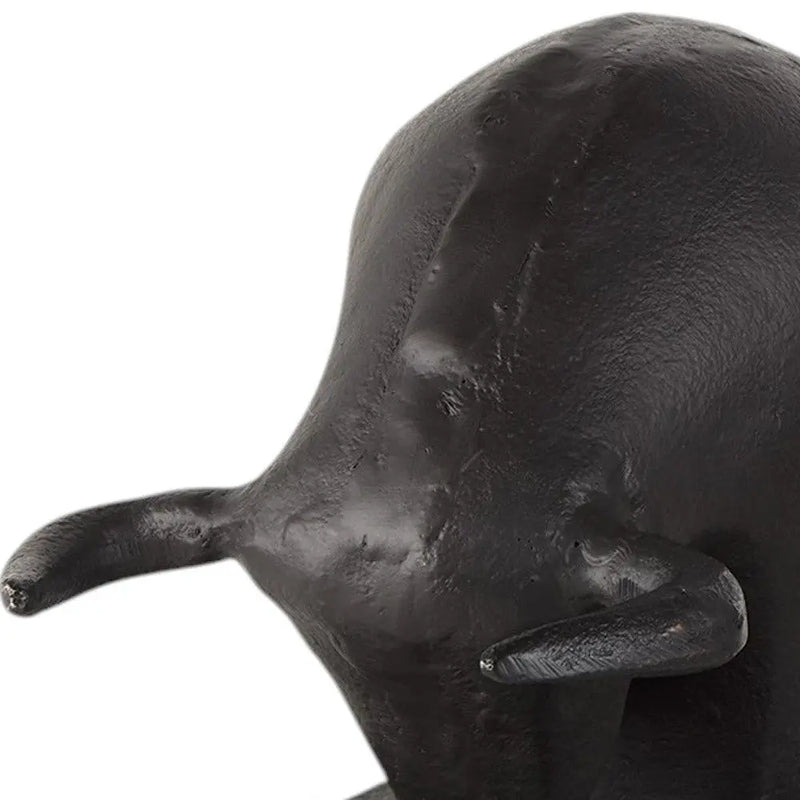 Set of Two 6" Black Metal Bull Decorative Bookends Homeroots Home Decor