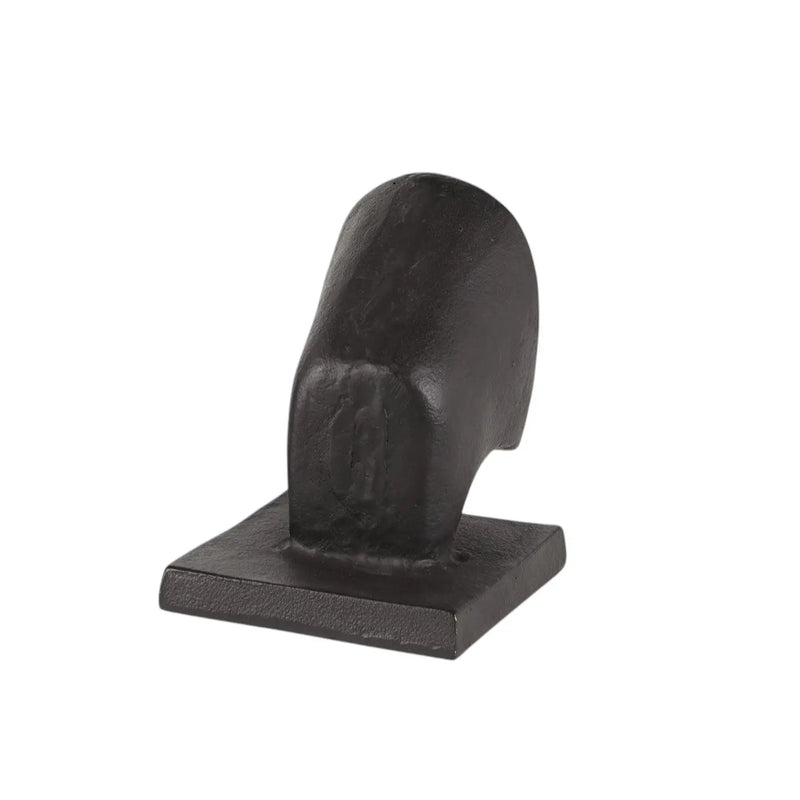 Set of Two 6" Black Metal Bull Decorative Bookends Homeroots Home Decor