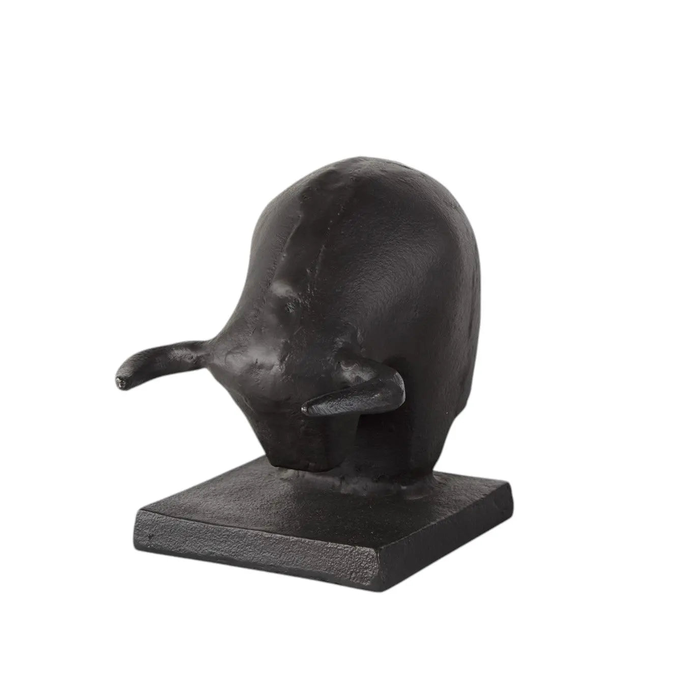 Set of Two 6" Black Metal Bull Decorative Bookends Homeroots Home Decor