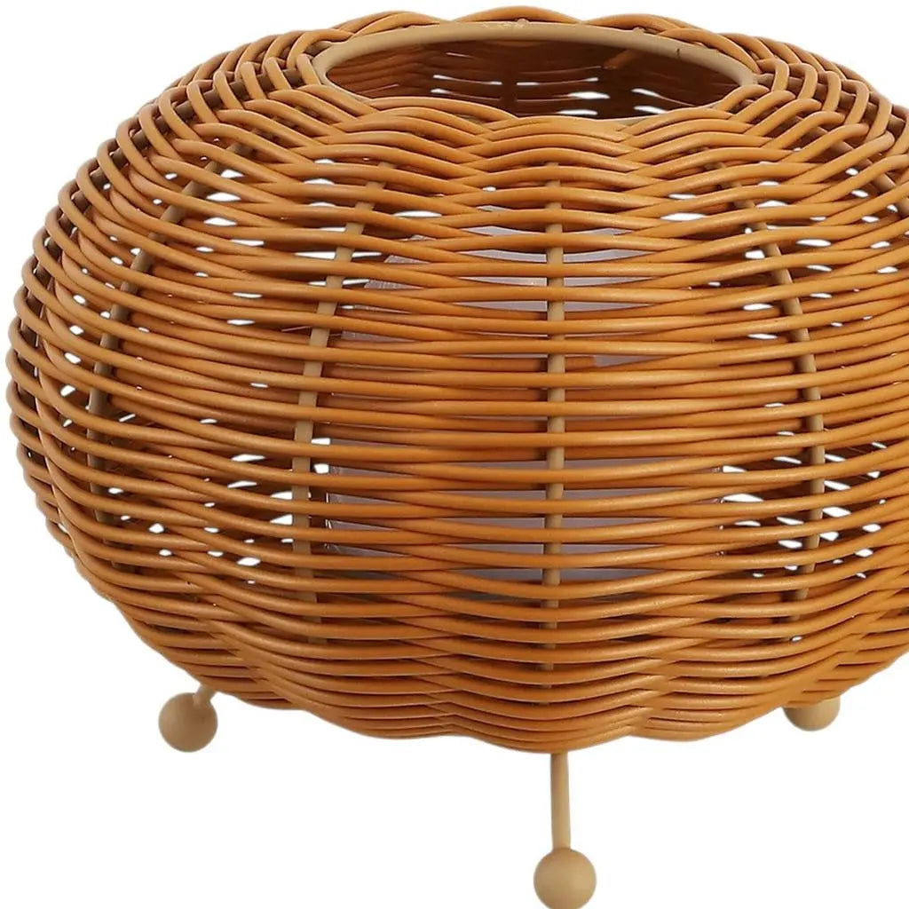 Set of Two 6" Brown Lantern USB Table Lamps With Globe Shades Homeroots Lighting