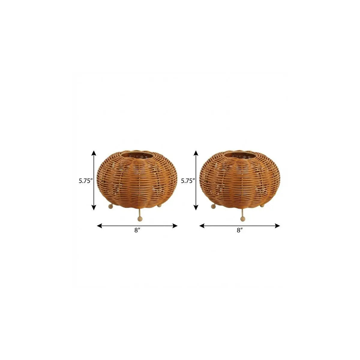 Set of Two 6" Brown Lantern USB Table Lamps With Globe Shades Homeroots Lighting