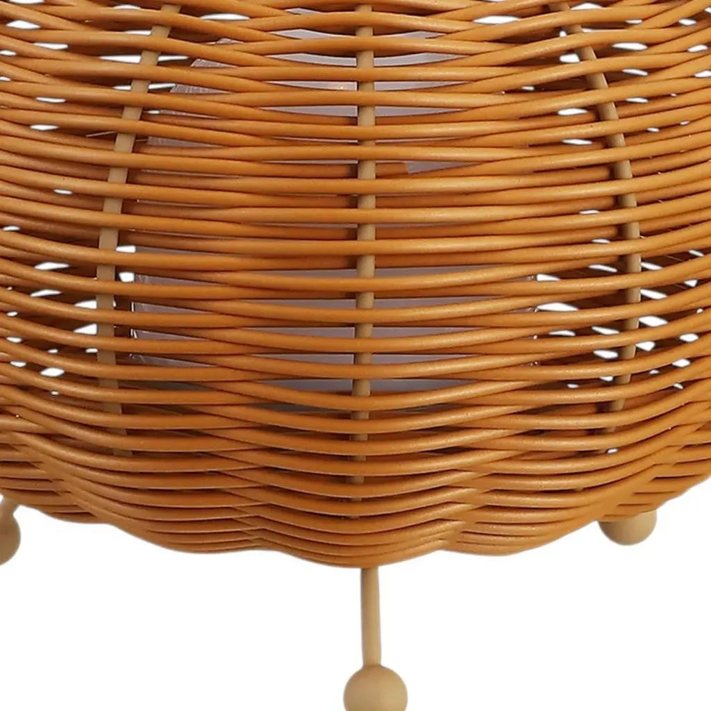 Set of Two 6" Brown Lantern USB Table Lamps With Globe Shades Homeroots Lighting