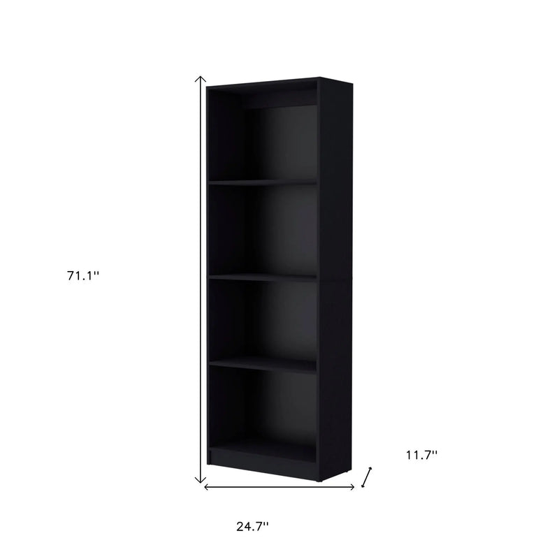 Set of Two 71" Black Bookcase With Two Doors Homeroots Office