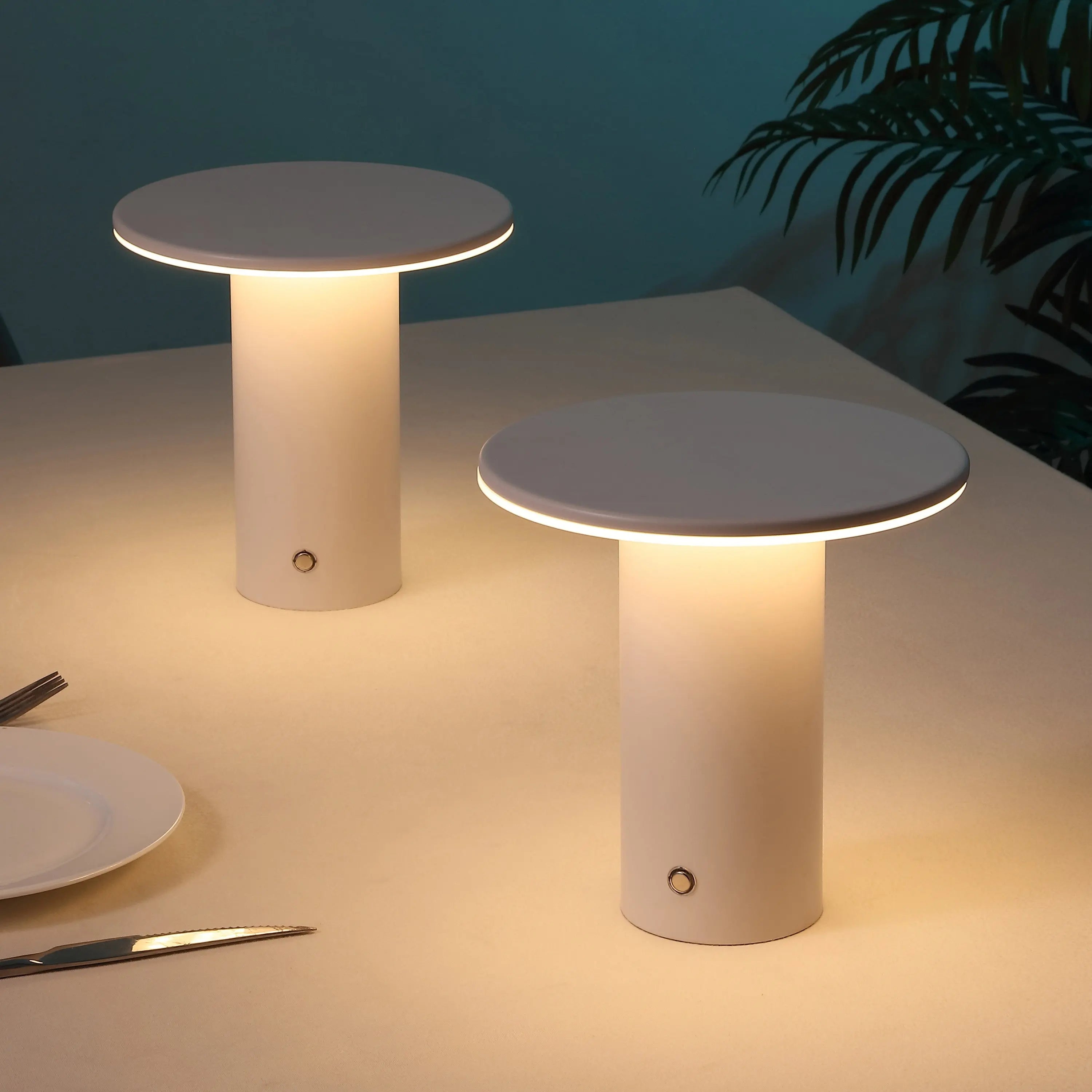 Set of Two 8" Clear USB Table Lamps LED Homeroots Lighting