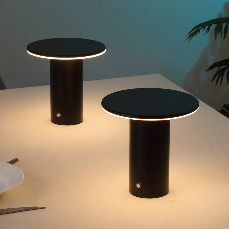 Set of Two 8" Clear USB Table Lamps LED Homeroots Lighting