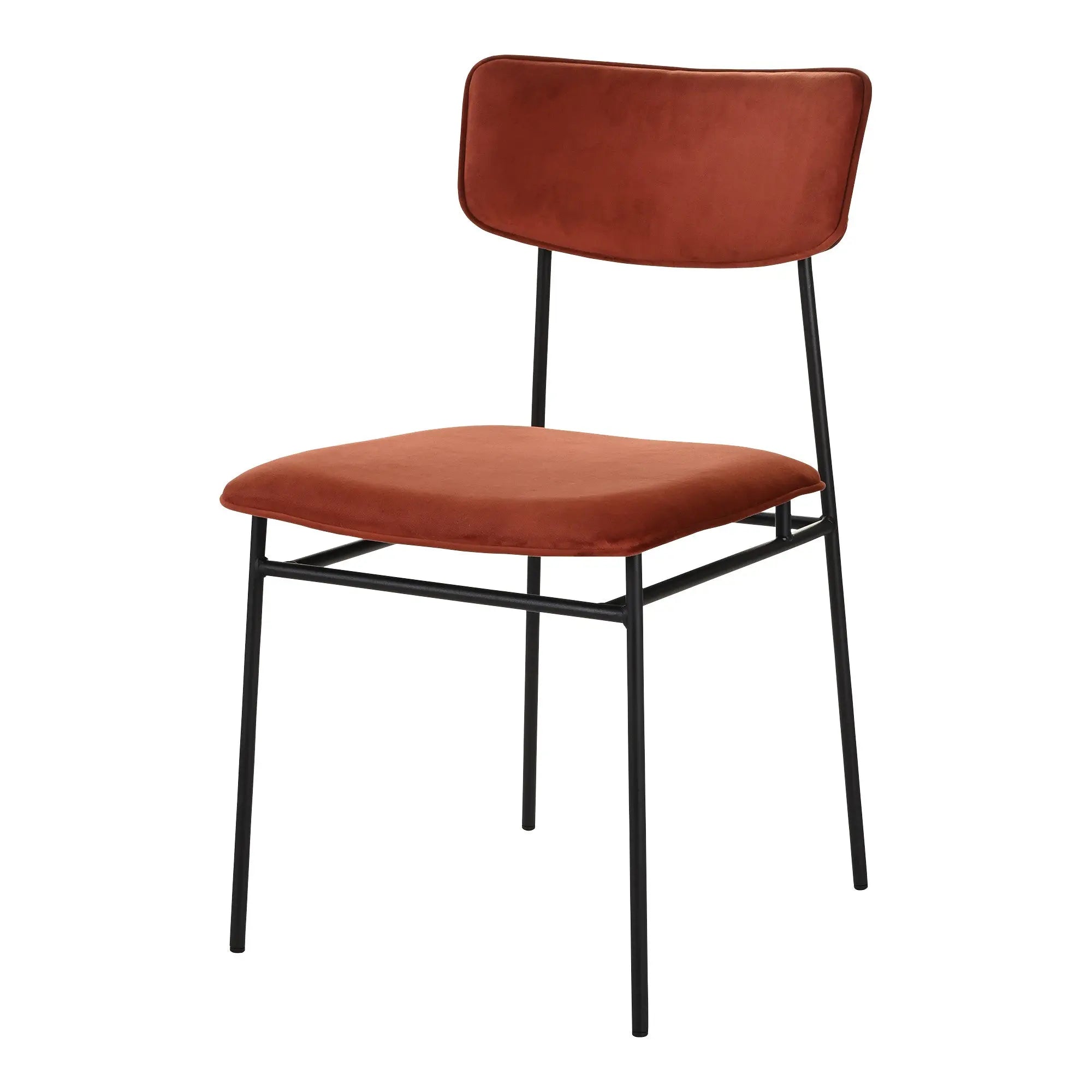 Set of Two Amber and Black Fabric Open Back Dining Side Chairs Homeroots Kitchen & Dining