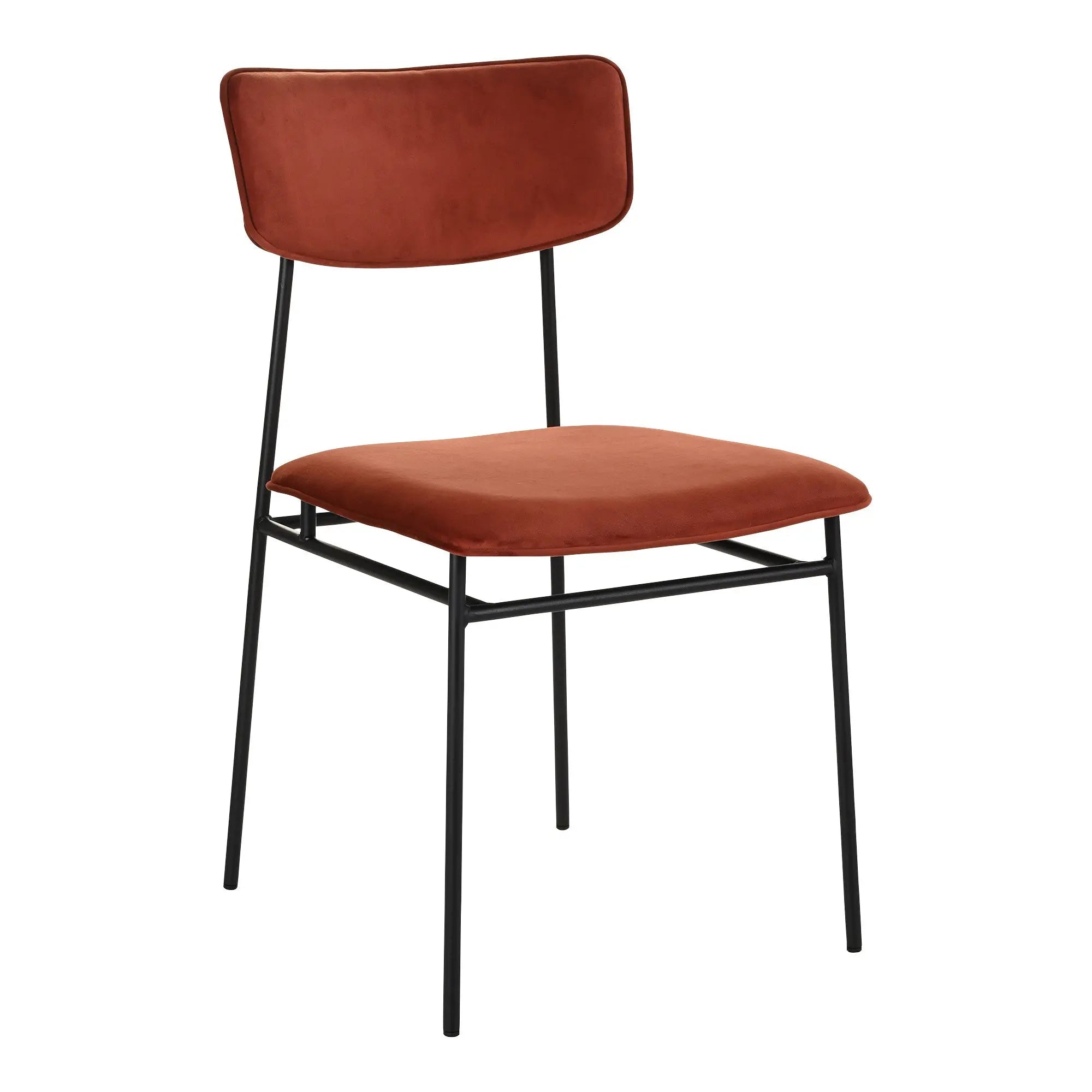 Set of Two Amber and Black Fabric Open Back Dining Side Chairs Homeroots Kitchen & Dining