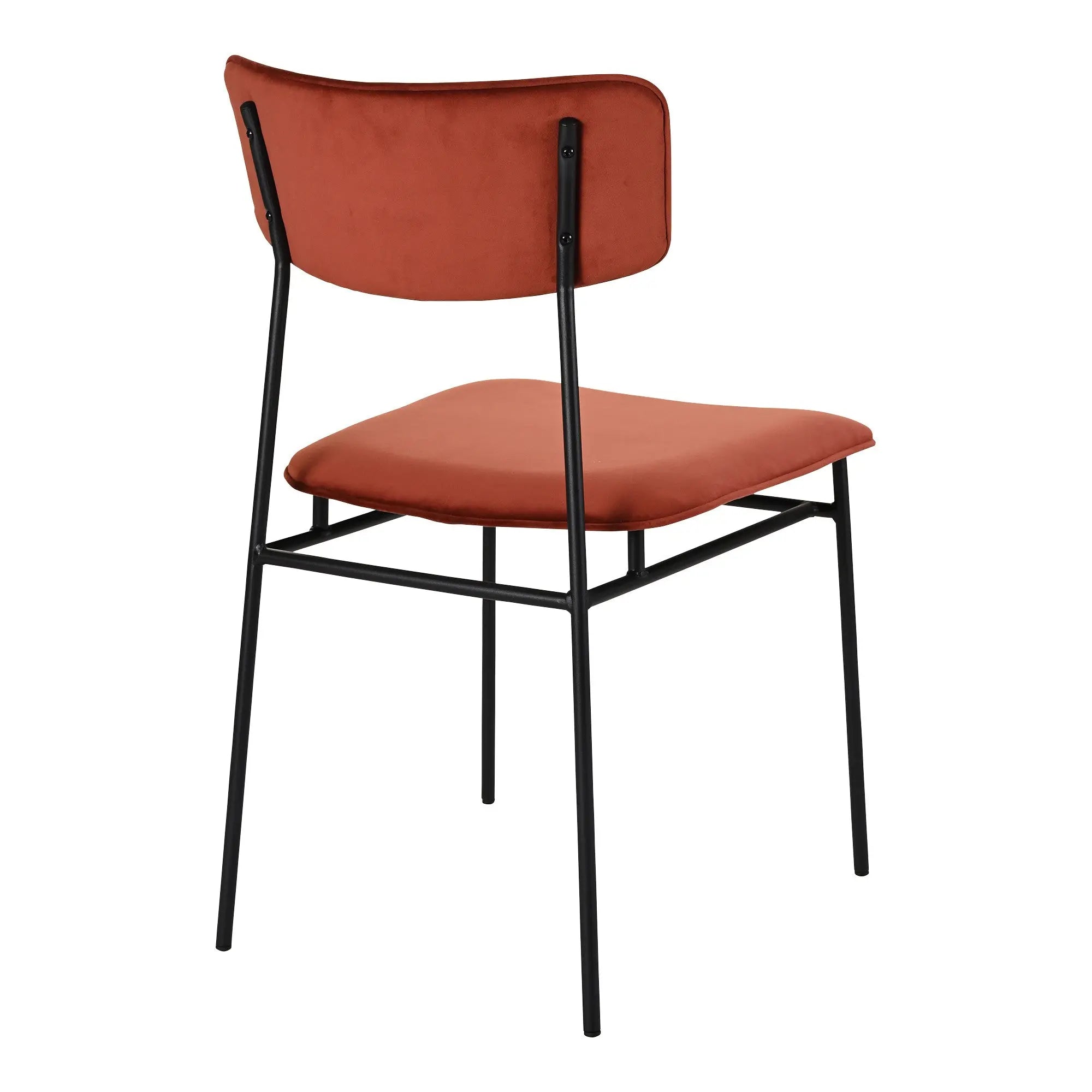 Set of Two Amber and Black Fabric Open Back Dining Side Chairs Homeroots Kitchen & Dining