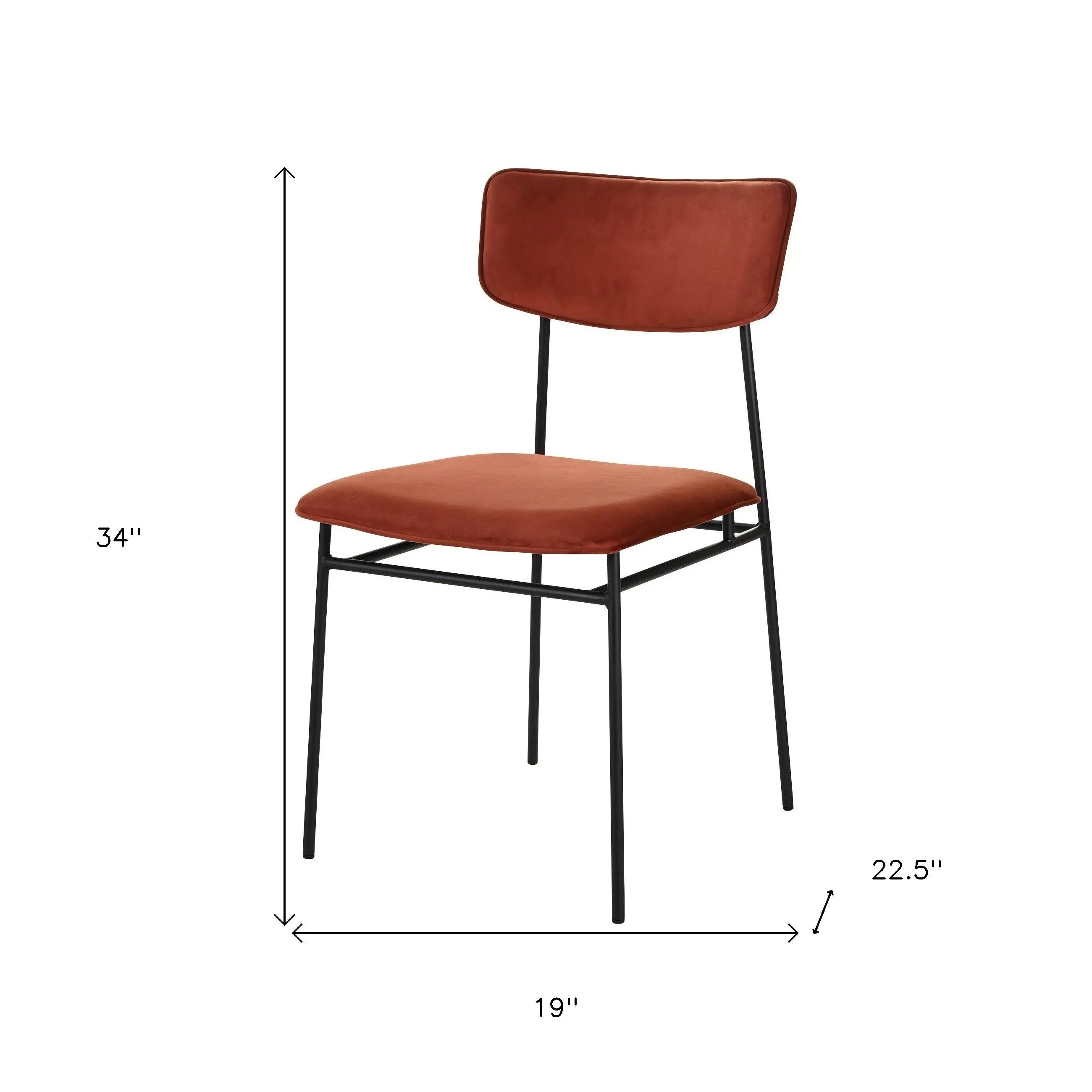 Set of Two Amber and Black Fabric Open Back Dining Side Chairs Homeroots Kitchen & Dining