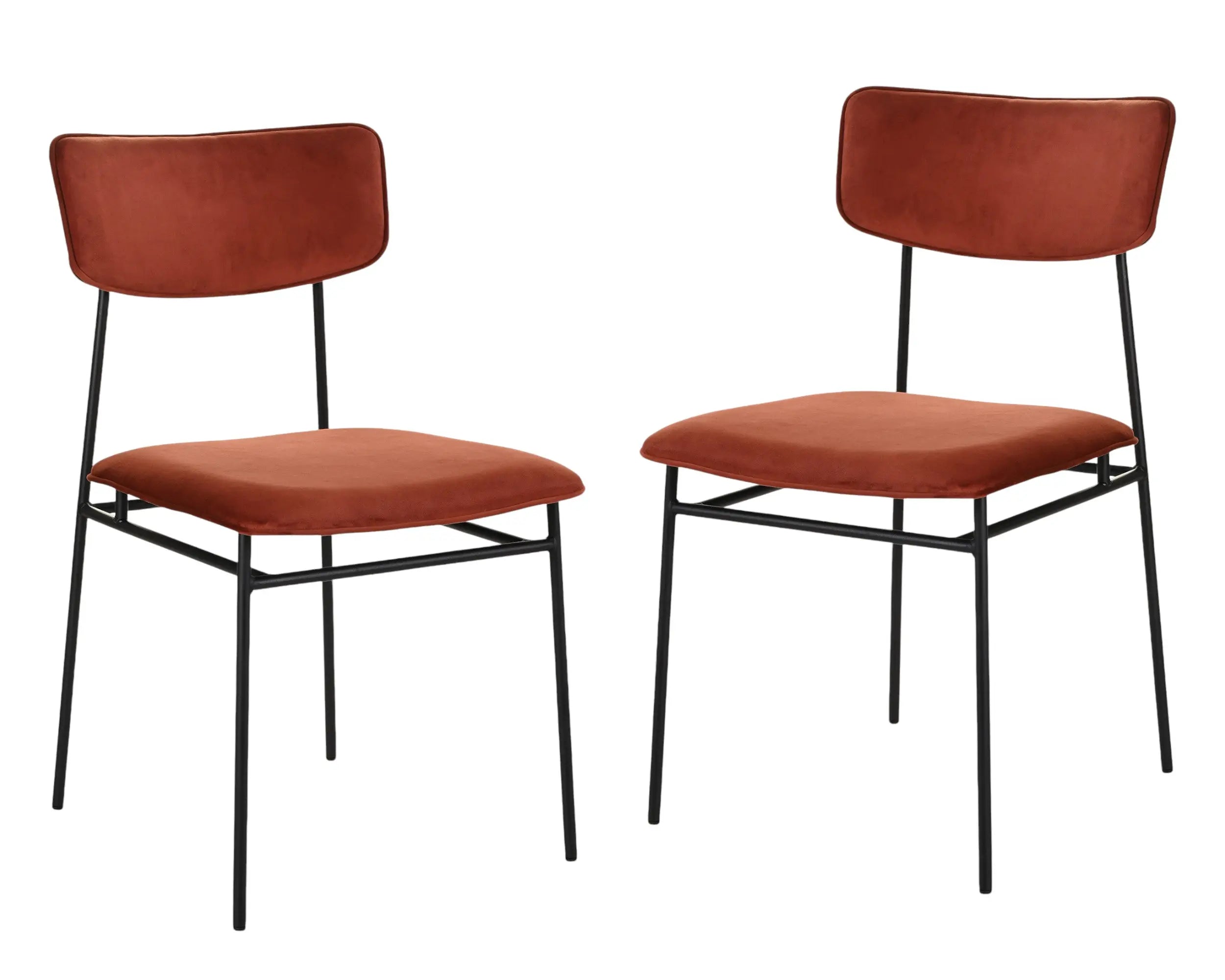 Set of Two Amber and Black Fabric Open Back Dining Side Chairs Homeroots Kitchen & Dining