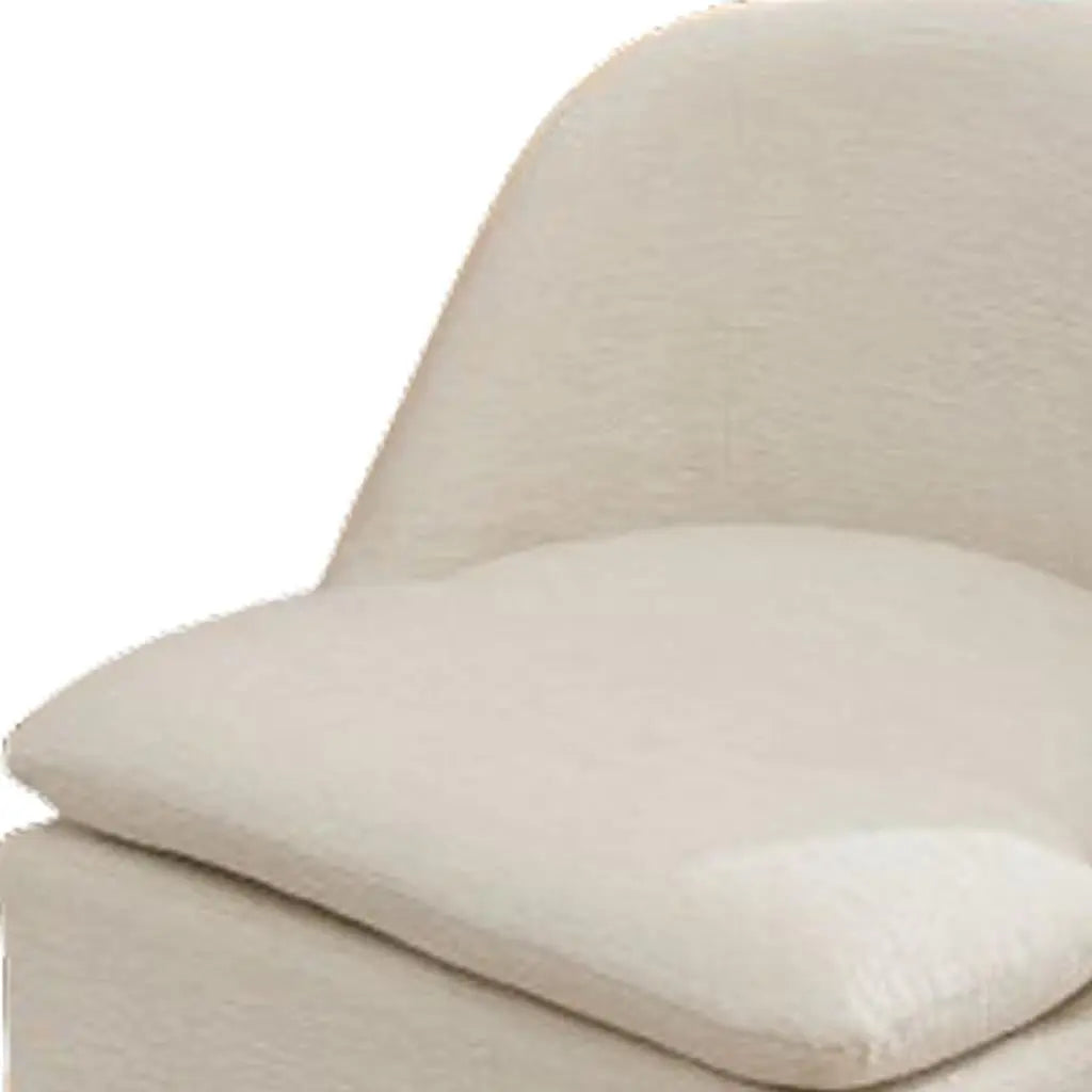 Set of Two Beige Chenille Wing Back Dining Chairs With Wheels Homeroots Kitchen & Dining