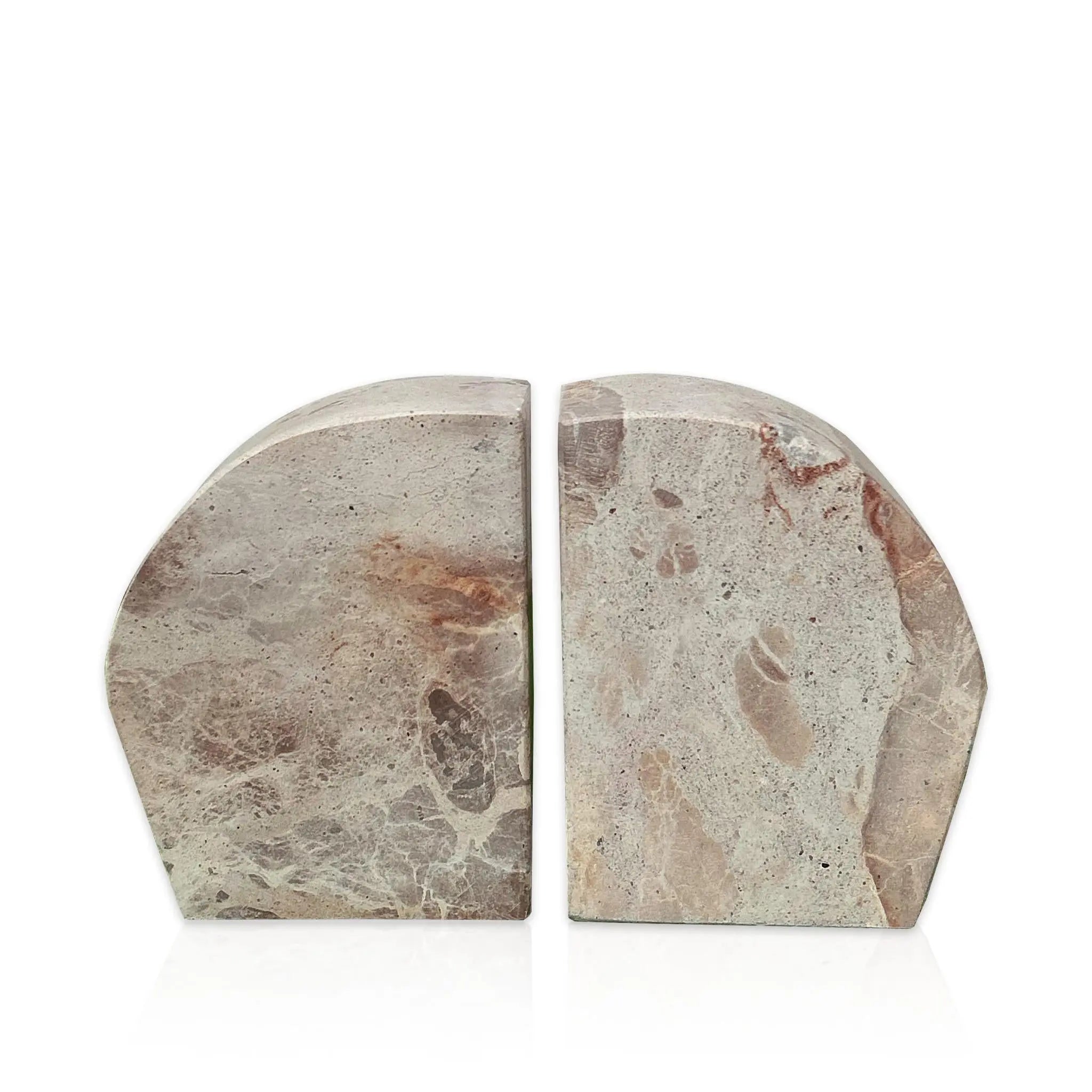 Set of Two Beige Marble Decorative Bookends Homeroots Home Decor