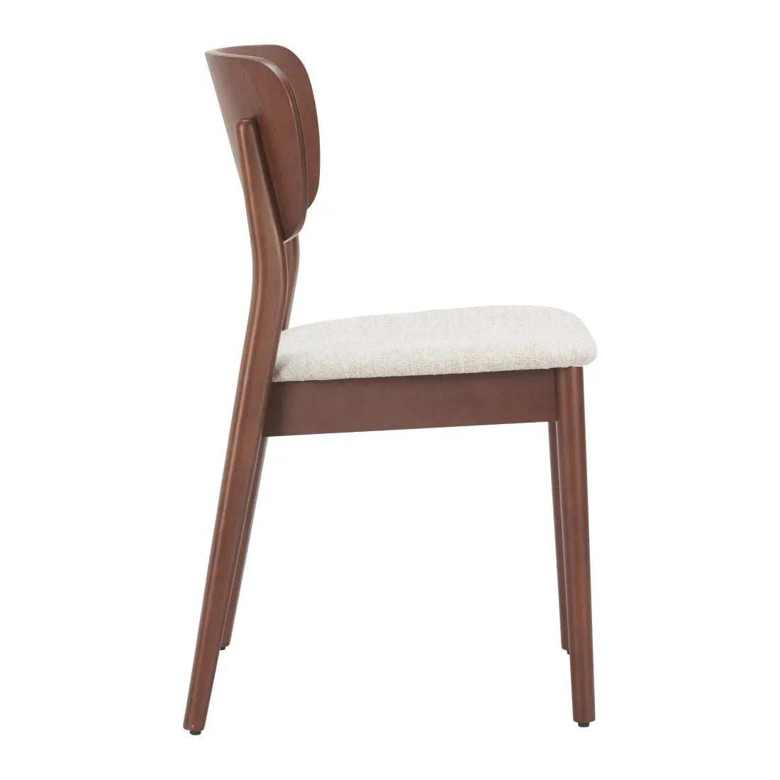 Set of Two Beige and Brown Upholstered Open Back Dining Side Chairs Homeroots Kitchen & Dining