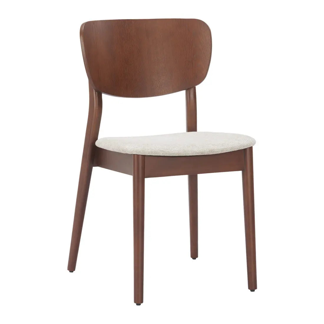 Set of Two Beige and Brown Upholstered Open Back Dining Side Chairs Homeroots Kitchen & Dining