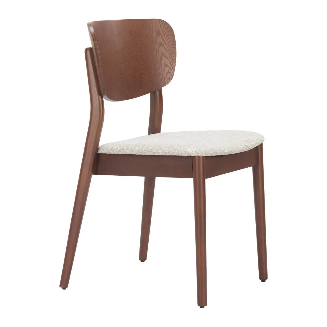Set of Two Beige and Brown Upholstered Open Back Dining Side Chairs Homeroots Kitchen & Dining