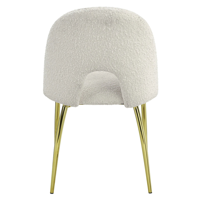 Set of Two Beige and Gold Fabric Dining Side Chairs Homeroots Kitchen & Dining