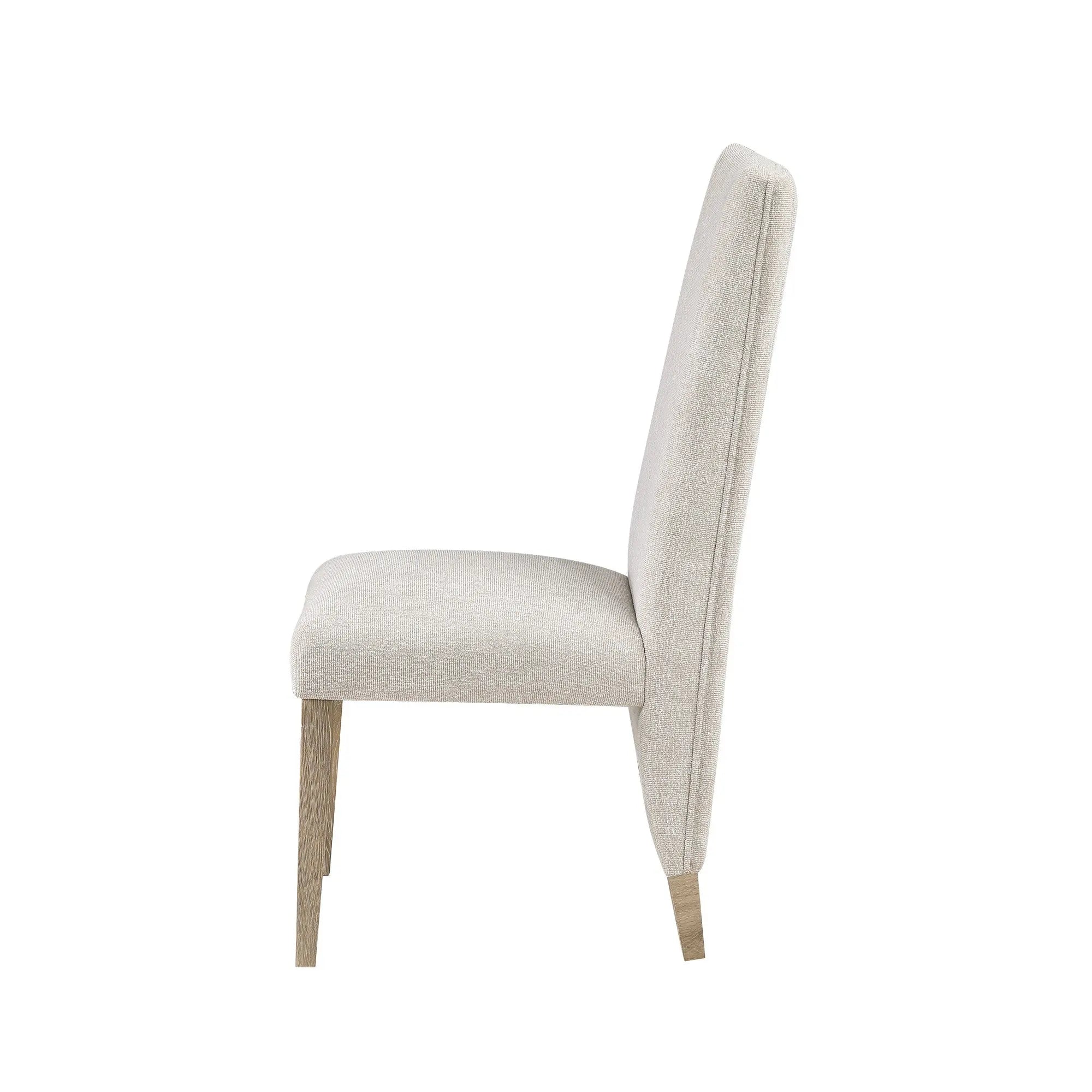 Set of Two Beige and Natural Upholstered Dining Side Chairs Homeroots Kitchen & Dining