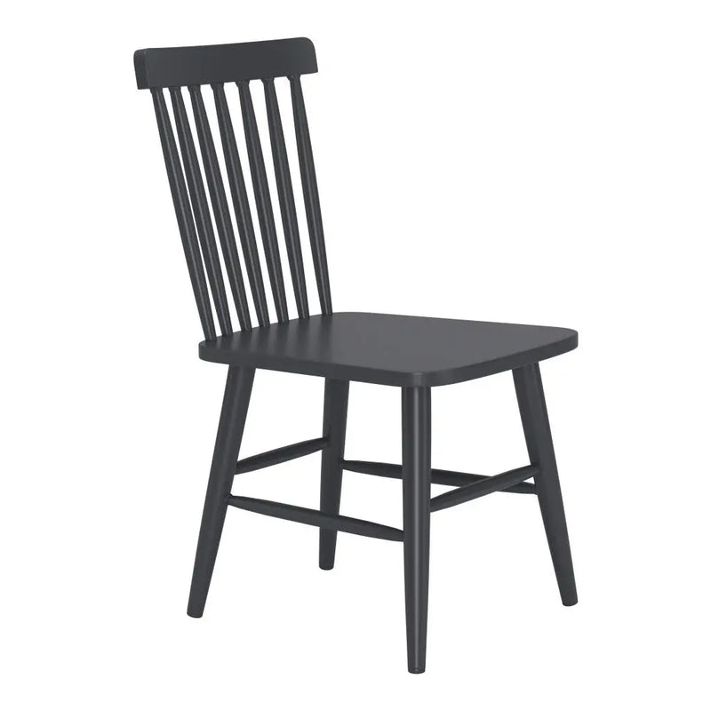 Set of Two Black Aluminum Slat Back Dining Side Chairs Homeroots