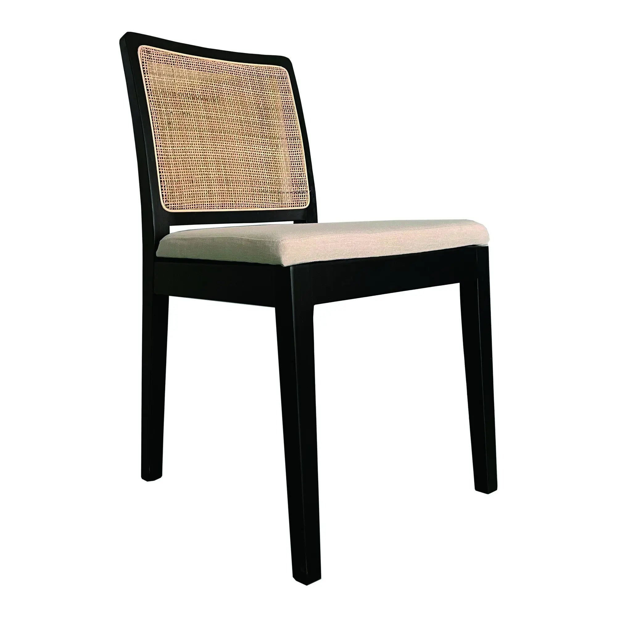 Set of Two Black Fabric Dining Side Chairs Homeroots Kitchen & Dining