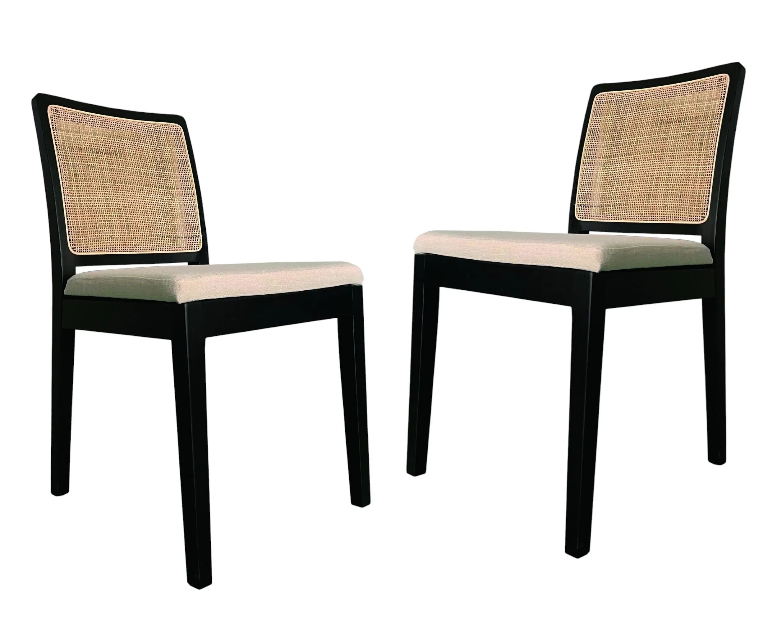 Set of Two Black Fabric Dining Side Chairs Homeroots Kitchen & Dining