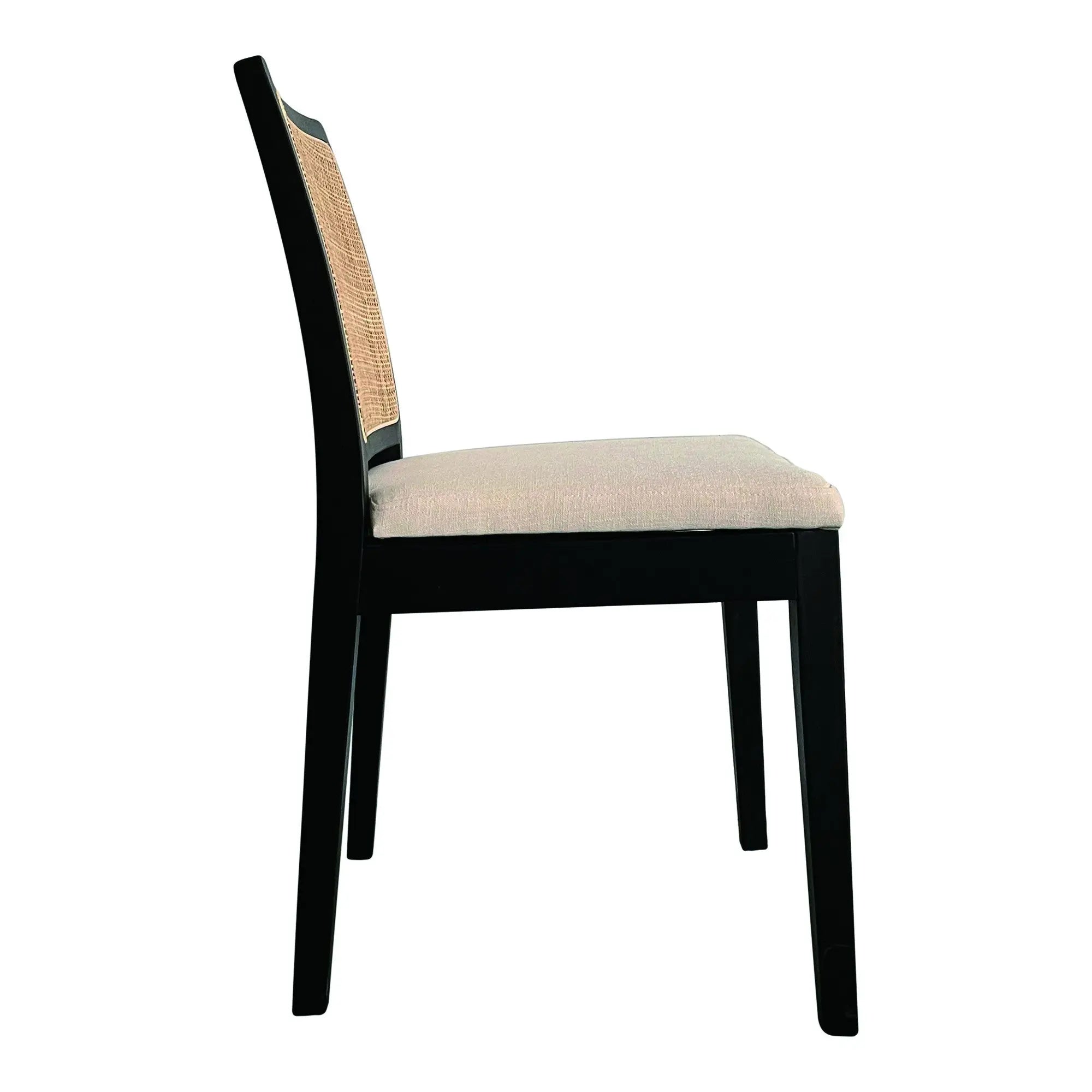 Set of Two Black Fabric Dining Side Chairs Homeroots Kitchen & Dining