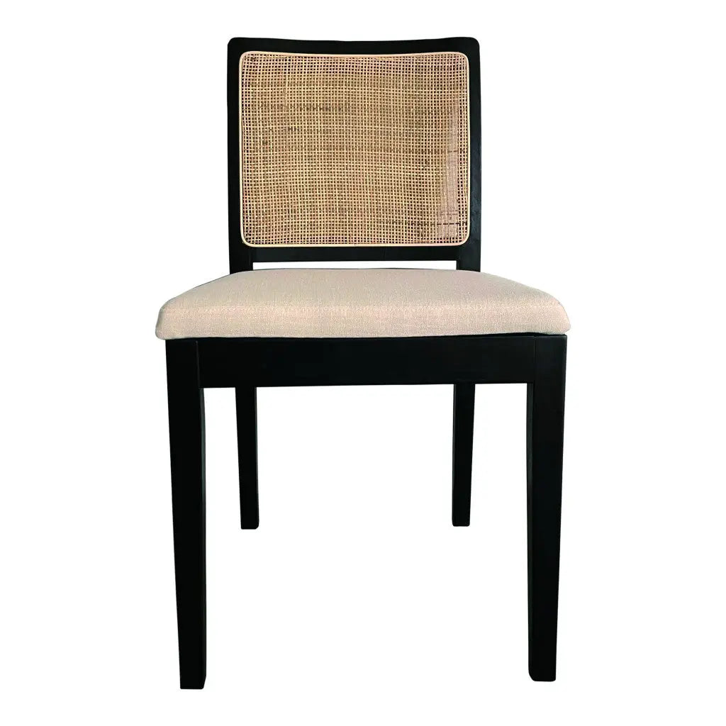Set of Two Black Fabric Dining Side Chairs Homeroots Kitchen & Dining