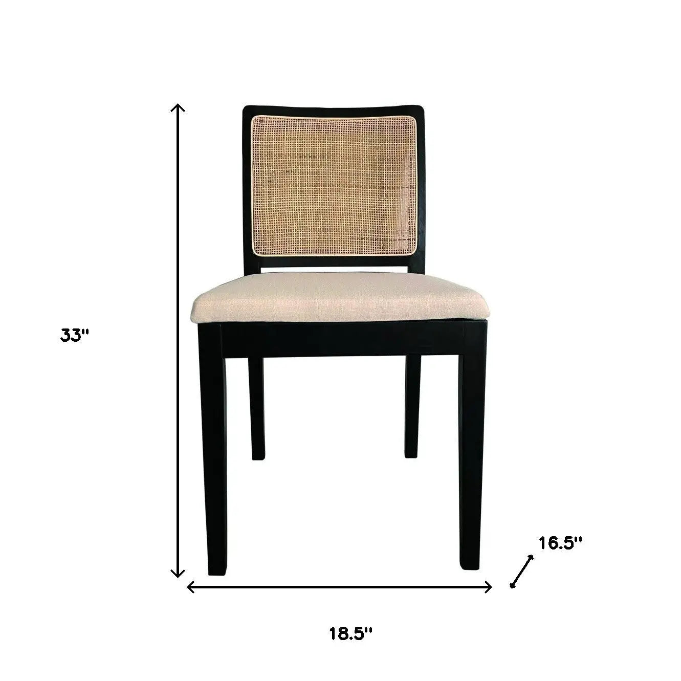 Set of Two Black Fabric Dining Side Chairs Homeroots Kitchen & Dining