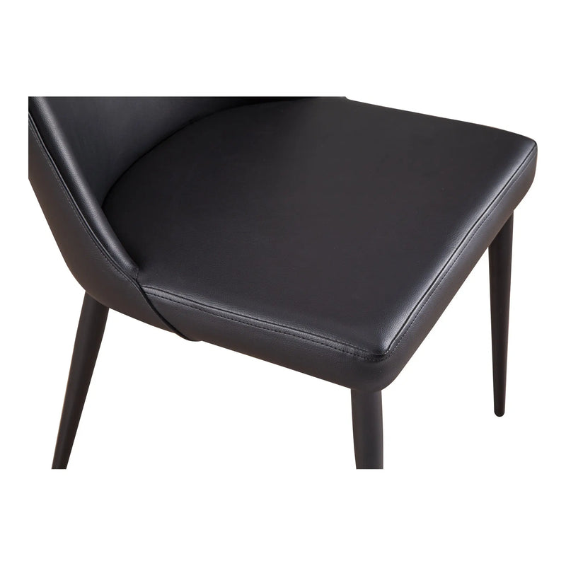 Set of Two Black Faux Leather Dining Side Chairs Homeroots Kitchen & Dining