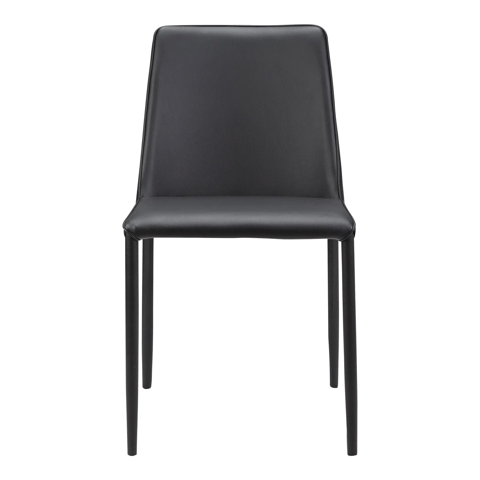 Set of Two Black Faux Leather Dining Side Chairs Homeroots Kitchen & Dining
