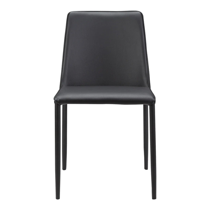 Set of Two Black Faux Leather Dining Side Chairs Homeroots Kitchen & Dining