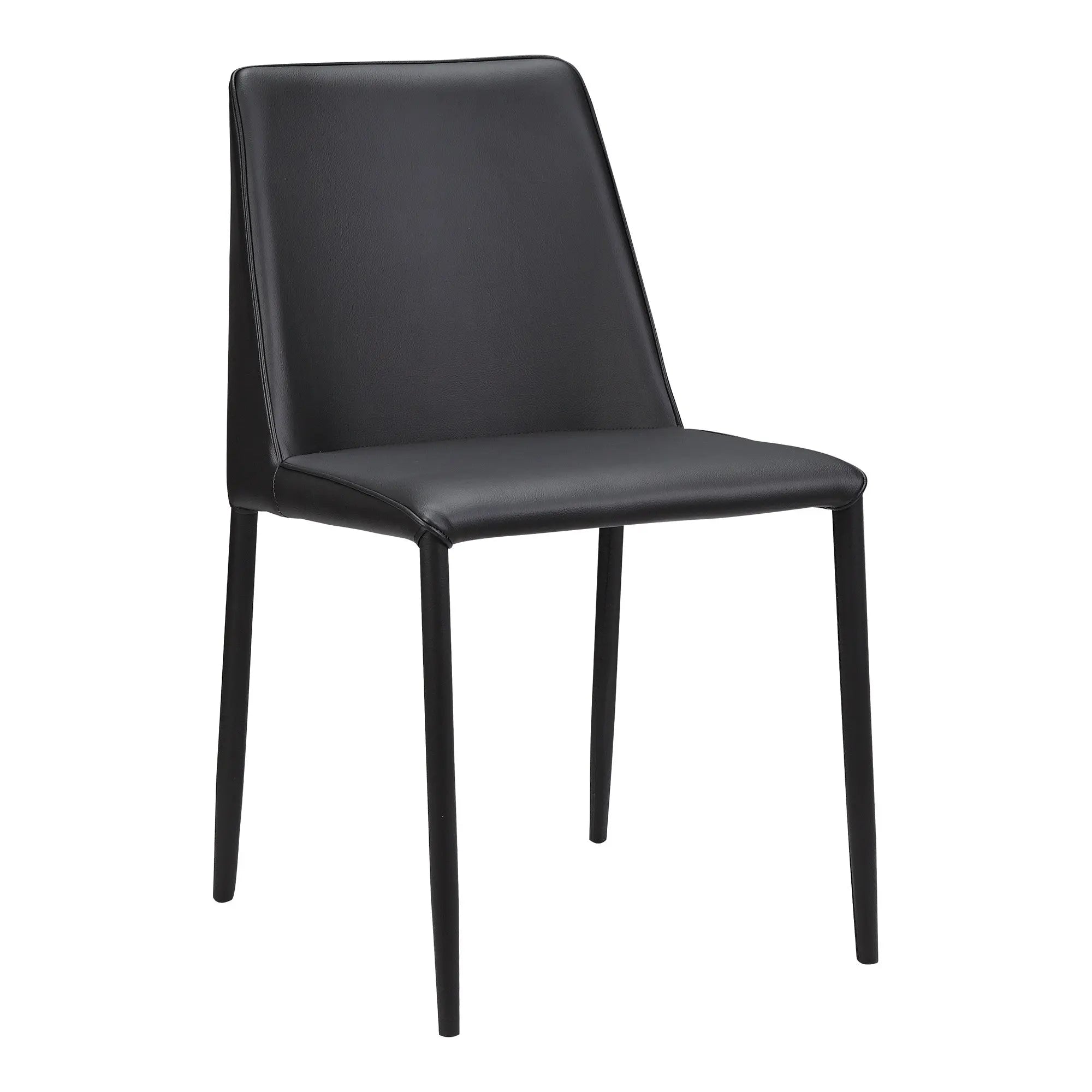 Set of Two Black Faux Leather Dining Side Chairs Homeroots Kitchen & Dining