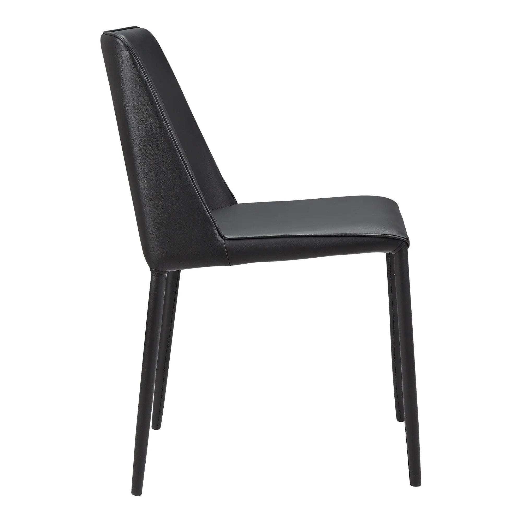 Set of Two Black Faux Leather Dining Side Chairs Homeroots Kitchen & Dining