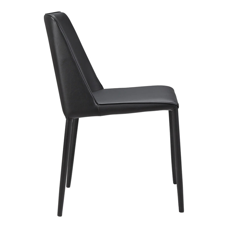Set of Two Black Faux Leather Dining Side Chairs Homeroots Kitchen & Dining