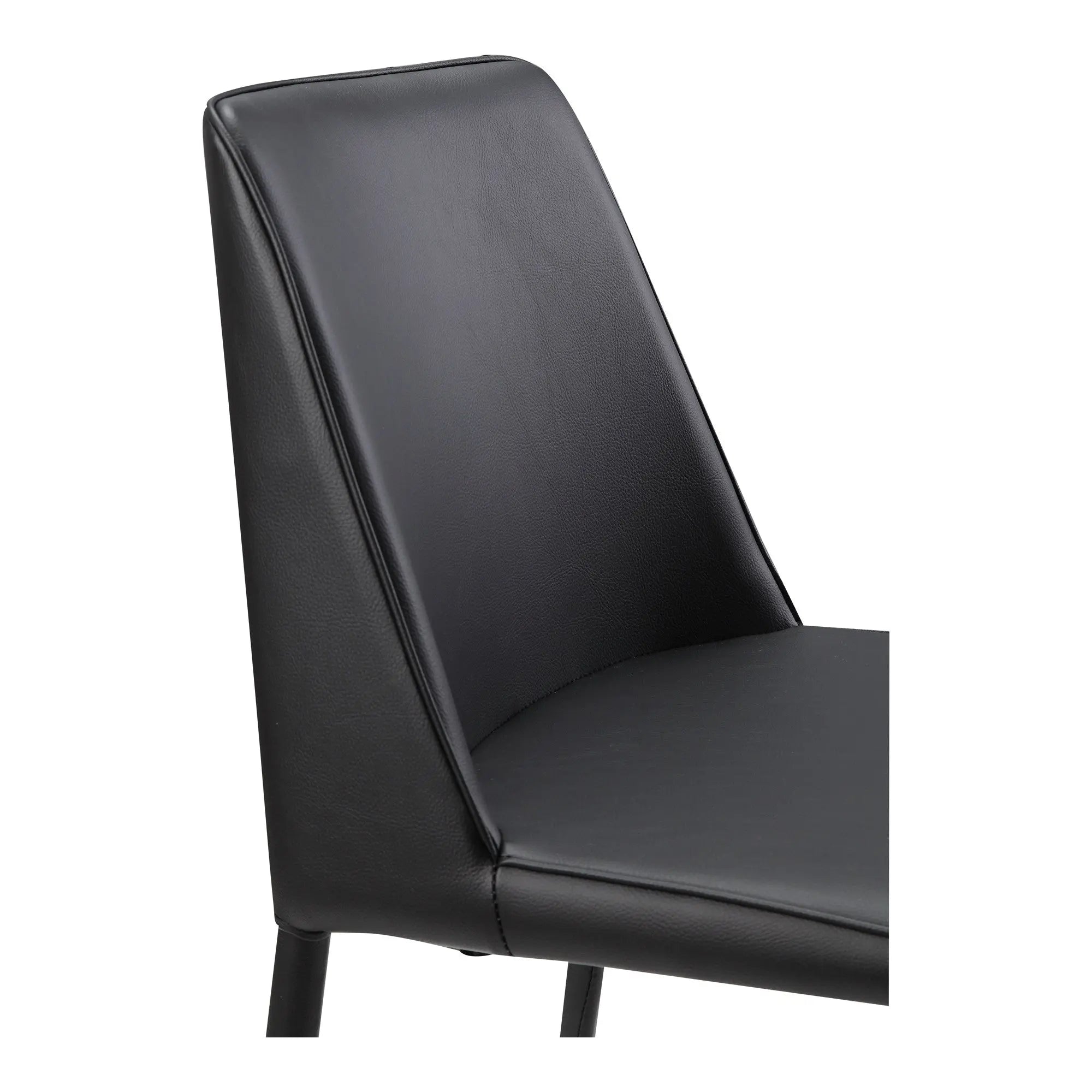 Set of Two Black Faux Leather Dining Side Chairs Homeroots Kitchen & Dining