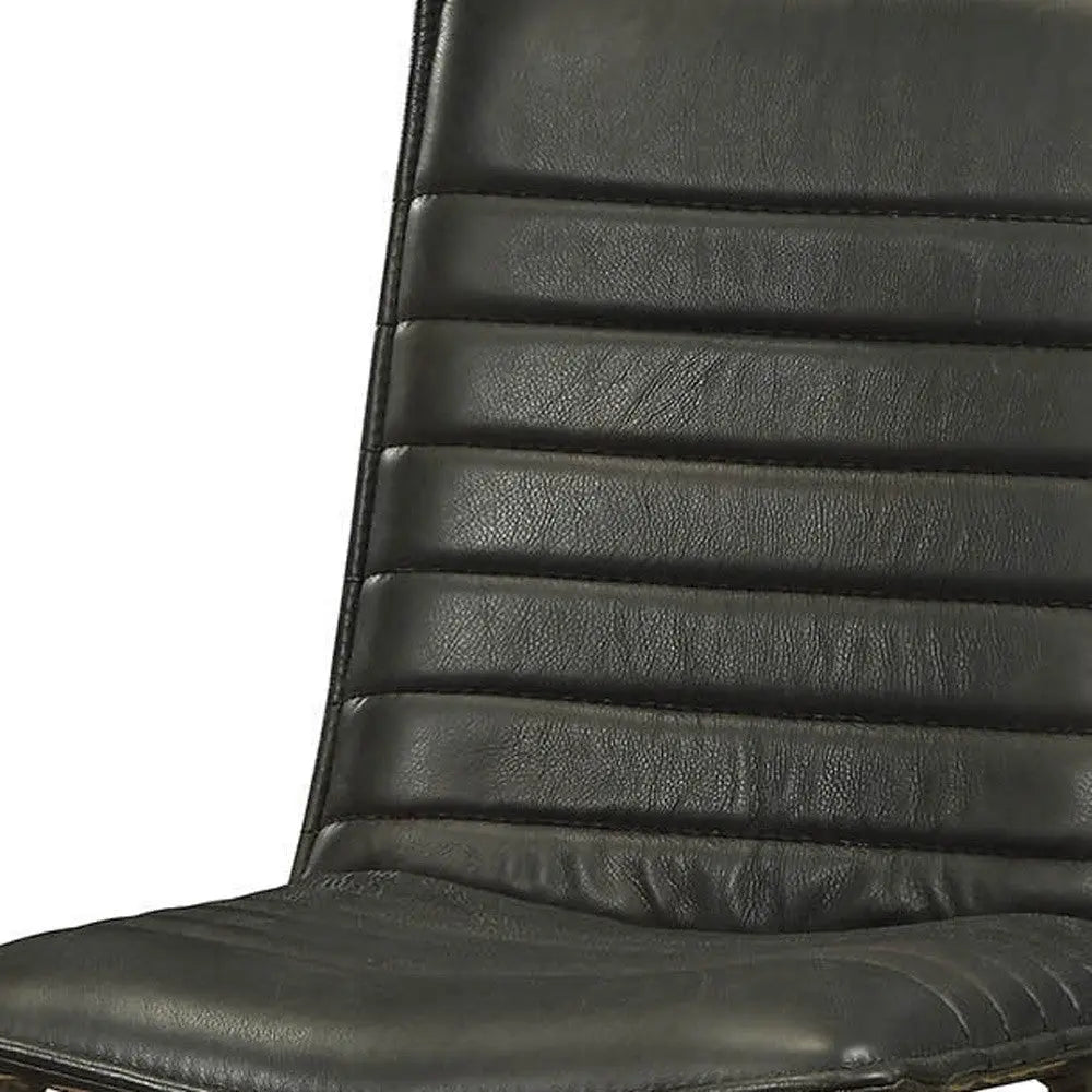 Set of Two Black Faux Leather Dining Side Chairs Homeroots Kitchen & Dining