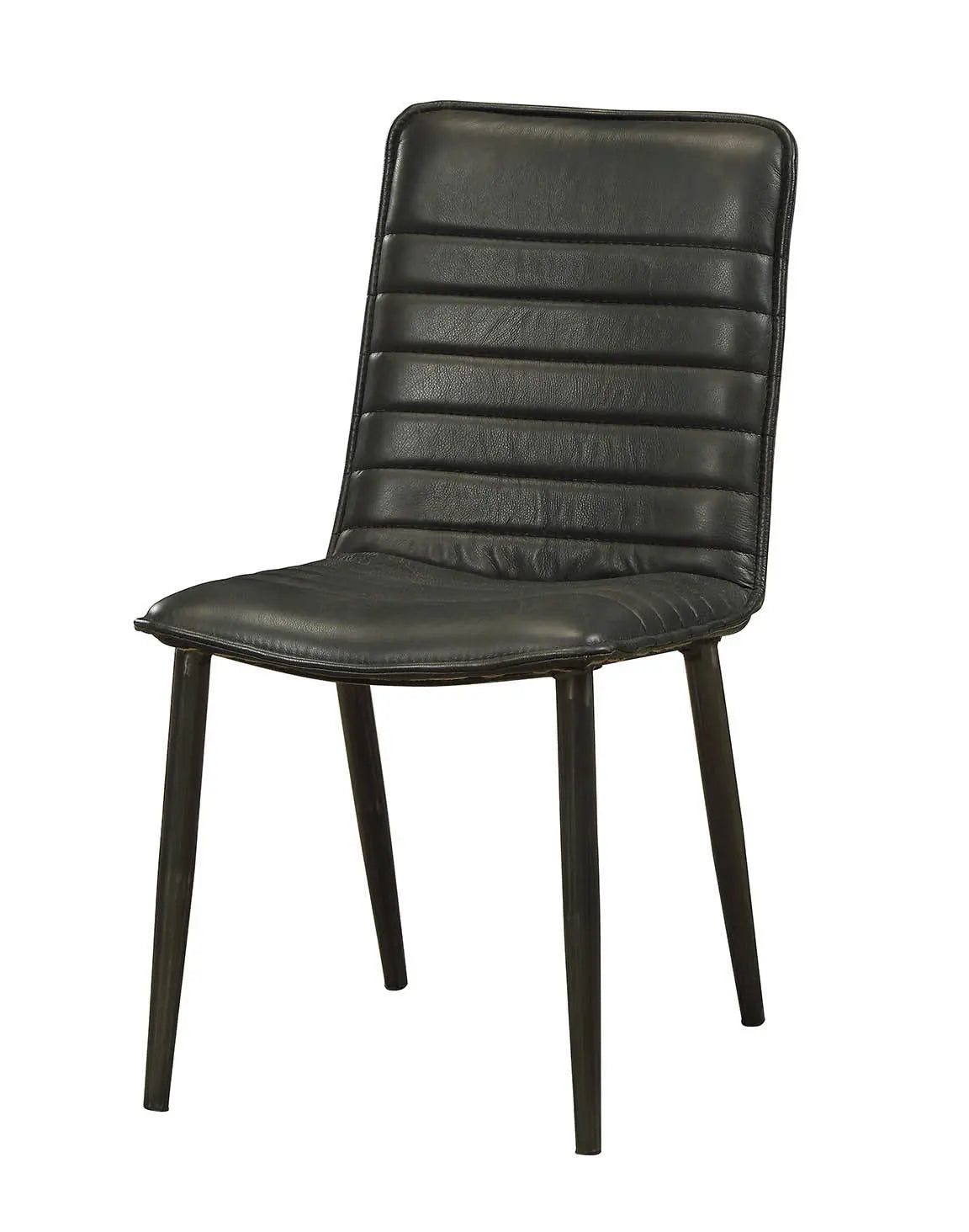 Set of Two Black Faux Leather Dining Side Chairs Homeroots Kitchen & Dining