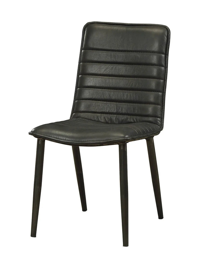 Set of Two Black Faux Leather Dining Side Chairs Homeroots Kitchen & Dining