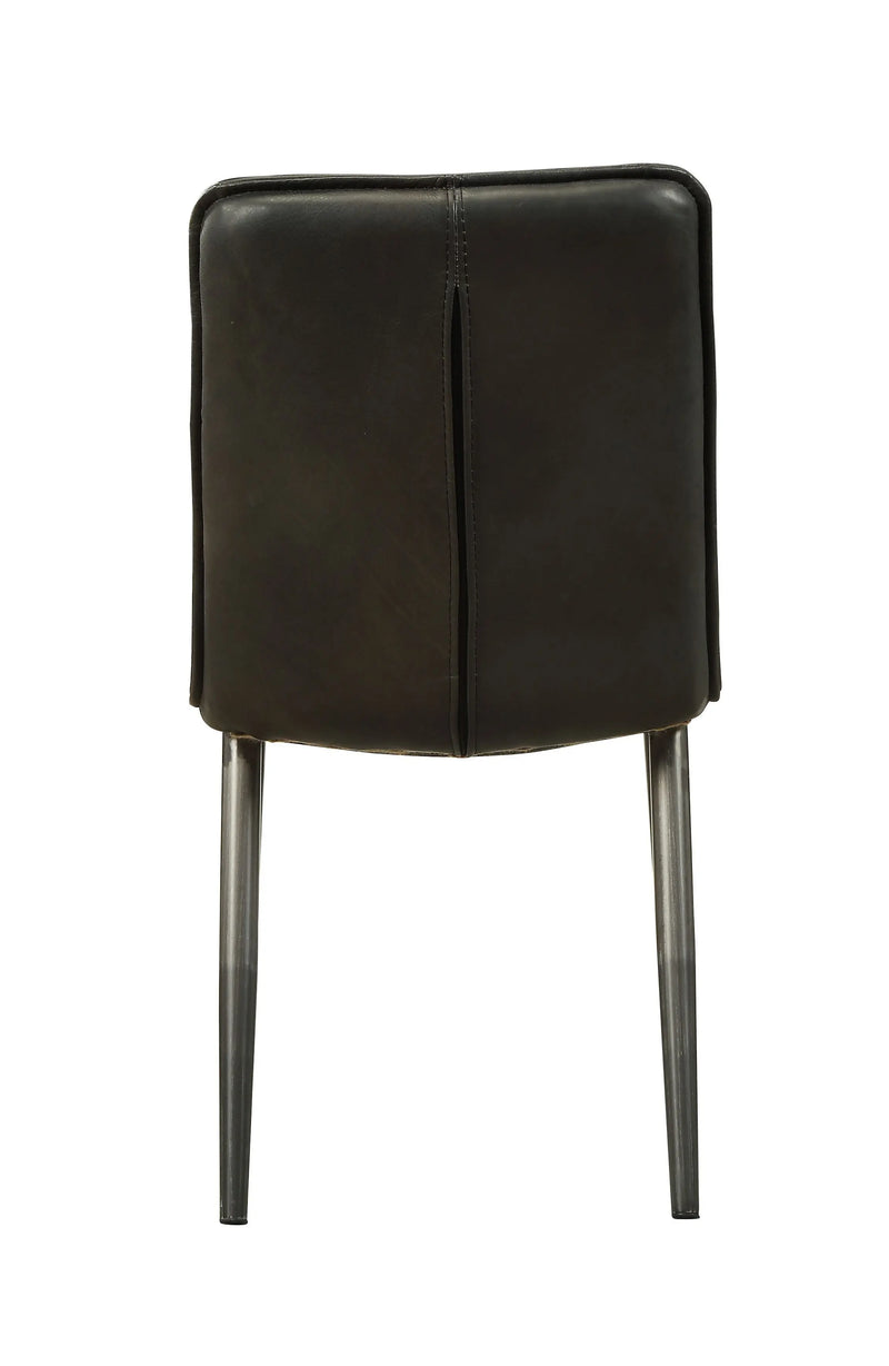 Set of Two Black Faux Leather Dining Side Chairs Homeroots Kitchen & Dining