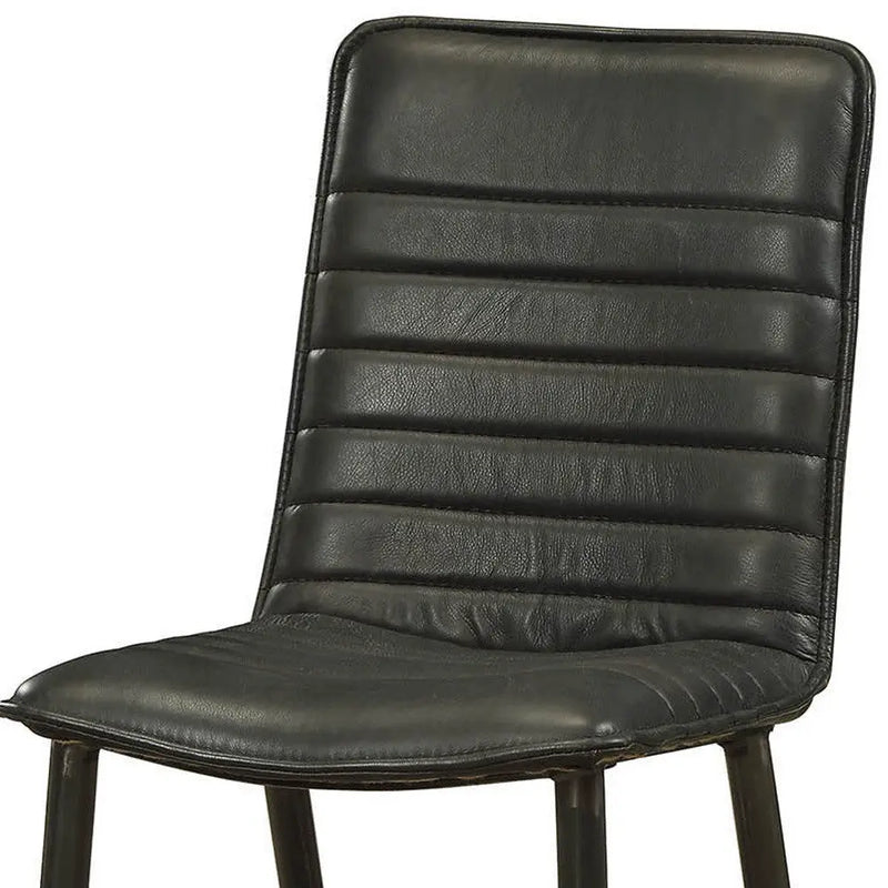Set of Two Black Faux Leather Dining Side Chairs Homeroots Kitchen & Dining