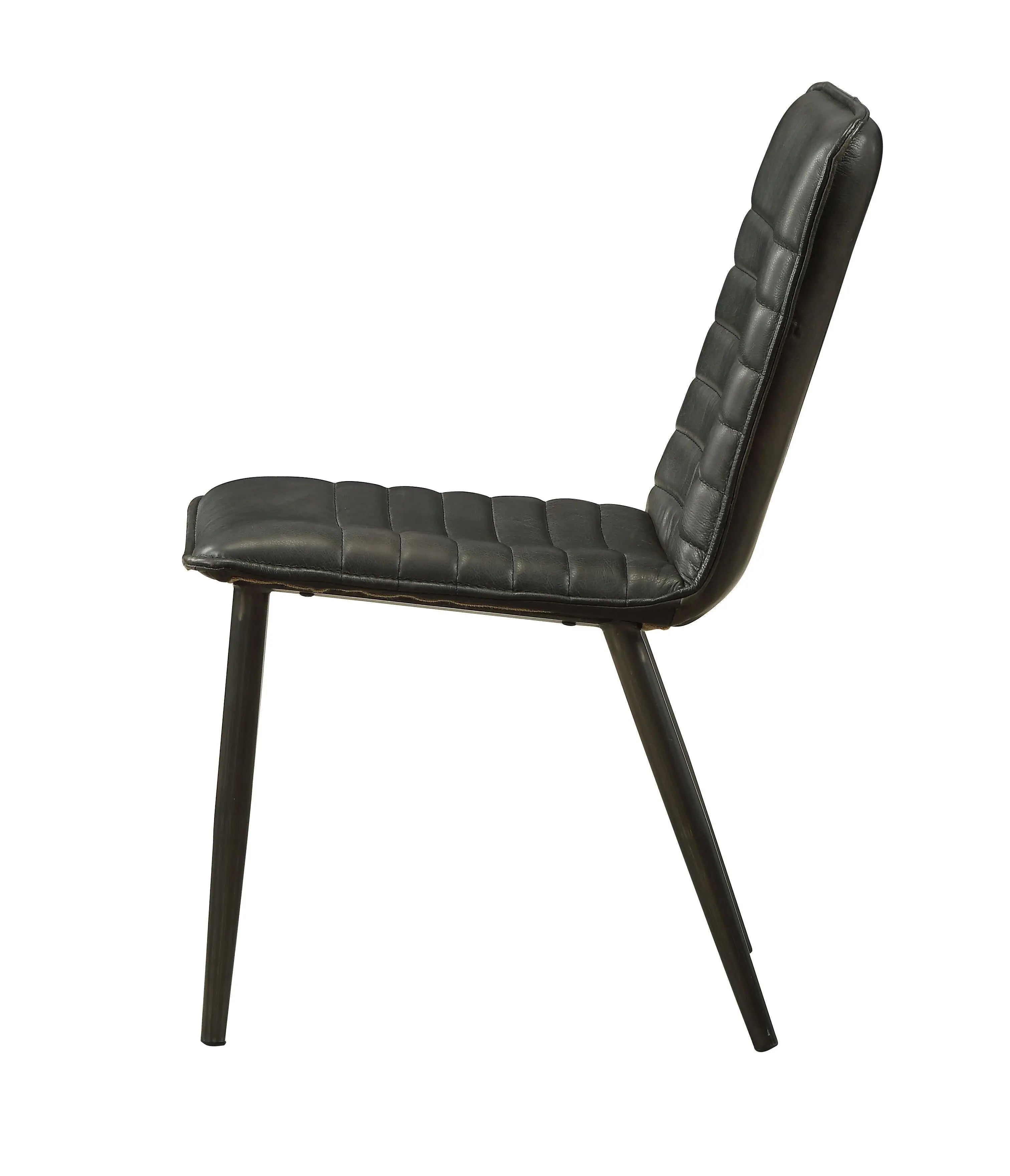Set of Two Black Faux Leather Dining Side Chairs Homeroots Kitchen & Dining