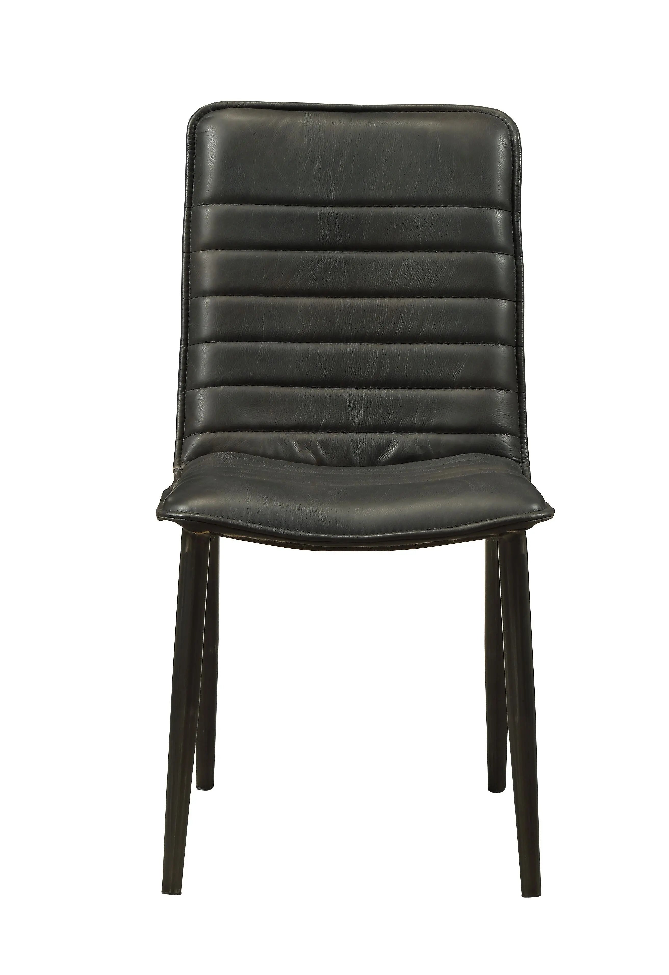 Set of Two Black Faux Leather Dining Side Chairs Homeroots Kitchen & Dining