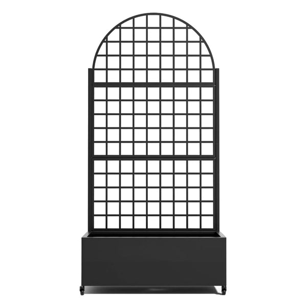 Set of Two Black Geometric Galvanized Metal Oval Planter Box Homeroots Outdoor