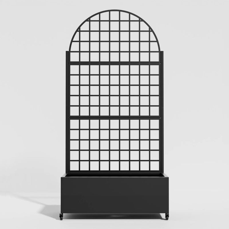Set of Two Black Geometric Galvanized Metal Oval Planter Box Homeroots Outdoor
